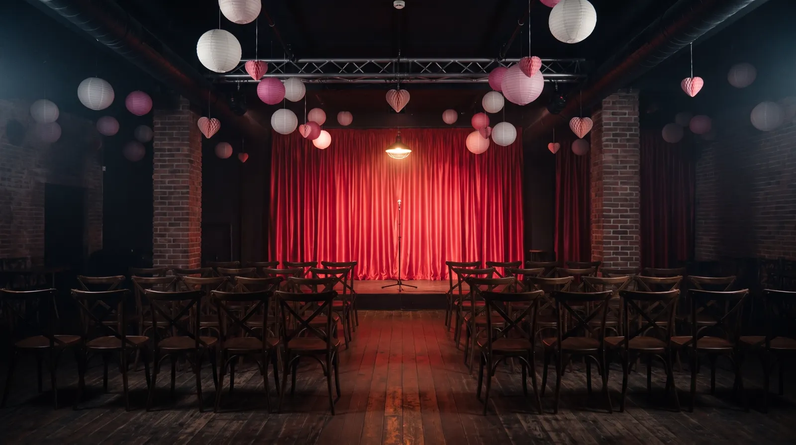 Sala goală, înainte de show